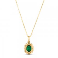 Le Vian Emerald Necklace 1/15 ct tw Diamonds 14K Honey Gold 18"