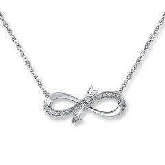 Infinity Arrow Necklace 1/20 ct tw Diamonds Sterling Silver