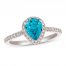 Le Vian Blue Topaz & Diamond Ring 1/3 ct tw 14K Vanilla Gold