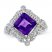 Amethyst & White Lab-Created Sapphire Ring Sterling Silver