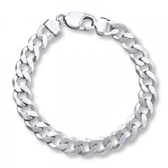 Men's Curb Chain Bracelet Sterling Silver 8.5" Length