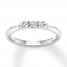 Three-Stone Diamond Ring 1/2 ct tw Oval/Round 10K White Gold