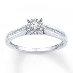 Diamond Promise Ring 1/6 ct tw Round-cut Sterling Silver