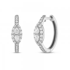 Forever Connected Diamond Hoop Earrings 1/2 ct tw Pear/Round-Cut 10K White Gold