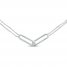 Diamond Paperclip Necklace 1/8 ct tw Round-cut Sterling Silver