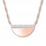 Diamond Half Circle Necklace 1/10 ct tw Round-cut 10K Rose Gold