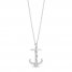 Hallmark Diamonds Anchor Necklace 1/6 ct tw Sterling Silver