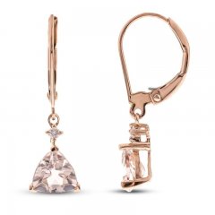 Morganite & Diamond Accent Earrings 10K Rose Gold