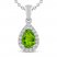 Peridot & White Lab-Created Sapphire Necklace Sterling Silver 18"