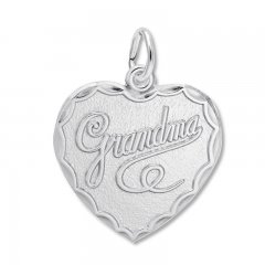 Grandma Heart Charm Sterling Silver