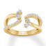 Diamond Deconstructed Ring 3/8 ct tw Round/Pear 10K Yellow Gold