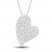 Diamond Heart Necklace 1/3 ct tw Round-cut 10K White Gold 18"