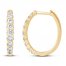 Diamond Hoop Earrings 1 ct tw Round-cut 14K Yellow Gold