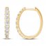 Diamond Hoop Earrings 1 ct tw Round-cut 14K Yellow Gold