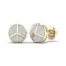 Men's Diamond Pyramid Stud Earrings 1/8 ct tw Round-cut 10K Yellow Gold