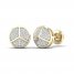 Men's Diamond Pyramid Stud Earrings 1/8 ct tw Round-cut 10K Yellow Gold