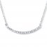 Diamond Bar Necklace Sterling Silver