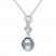 Tahitian Cultured Pearl Necklace Diamond Accents 10K White Gold