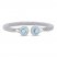 Blue & White Topaz Popcorn Mesh Cuff Bracelet Sterling Silver