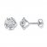 Diamond Flower Earrings 1/20 ct tw Round-cut Sterling Silver