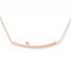 Curved Bar Necklace Diamond Accent 14K Rose Gold