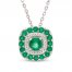 Emerald Necklace 1/15 ct tw Diamonds 10K White Gold 18"