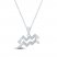 Diamond Aquarius Necklace 1/10 ct tw Round-cut Sterling Silver 18"