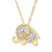 Elephant Necklace 1/10 ct tw Diamonds 14K Yellow Gold