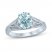 Aquamarine Engagement Ring 1/4 ct tw Diamonds 14K White Gold