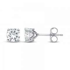 Solitaire Earrings 3/4 ct tw Diamonds 14K White Gold