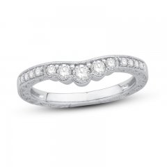 Diamond Contour Ring 1/3 ct tw Round-Cut 14K White Gold