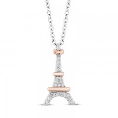 Disney Treasures Aristocats Diamond Necklace 1/20 ct tw Sterling Silver/10K Rose Gold