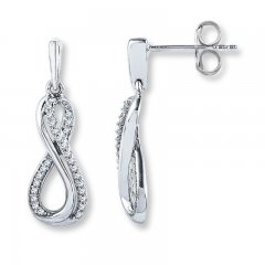 Diamond Infinity Earrings 1/5 ct tw Round-cut 10K White Gold