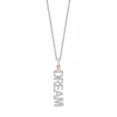 Hallmark Diamonds Dream Necklace 1/6 ct tw Sterling Silver/10K Rose Gold 18"