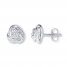 Love Knot Earrings Diamond Accents Sterling Silver