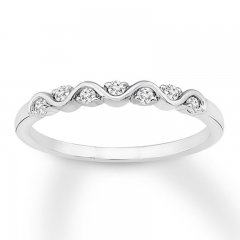 Diamond Anniversary Band 1/15 ct tw Round-cut 10K White Gold