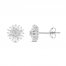 Sparks of Love Diamond Stud Earrings 1/3 ct tw Round/Baguette 10K White Gold