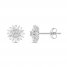 Sparks of Love Diamond Stud Earrings 1/3 ct tw Round/Baguette 10K White Gold