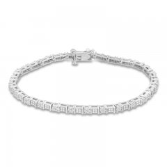 Diamond Fashion Bracelet 1/2 ct tw Round-cut Sterling Silver 7"