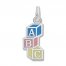 ABC Blocks Charm Enamel Accents Sterling Silver