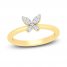 Diamond Butterfly Ring 1/10 ct tw Round-cut 10K Yellow Gold