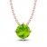 Peridot Solitaire Necklace 10K Rose Gold 18"