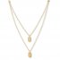 Dog Tag Layered Necklace 14K Yellow Gold 16" to 18" Adjustable