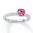 Stackable Ring Lab-Created Pink Sapphire Sterling Silver