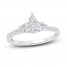 Diamond Engagement Ring 3/8 ct tw Round/Pear 10K White Gold