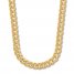 Men's Hollow Cuban Curb Chain Necklace 14K Yellow Gold 26"