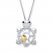 Diamond Turtle Necklace 1/10 carat tw Sterling Silver/10K Gold