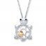 Diamond Turtle Necklace 1/10 carat tw Sterling Silver/10K Gold