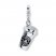 Coffee Cup Charm Black Enamel Sterling Silver