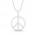 Diamond Peace Necklace 1/5 ct tw Round-cut Sterling Silver 18"